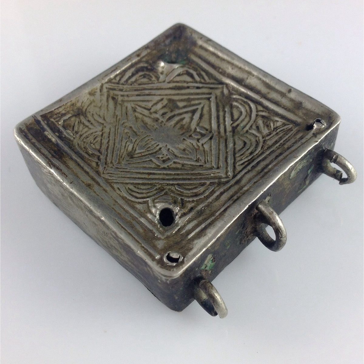 Square Silver Kitab Box Pendant from Algeria - P618