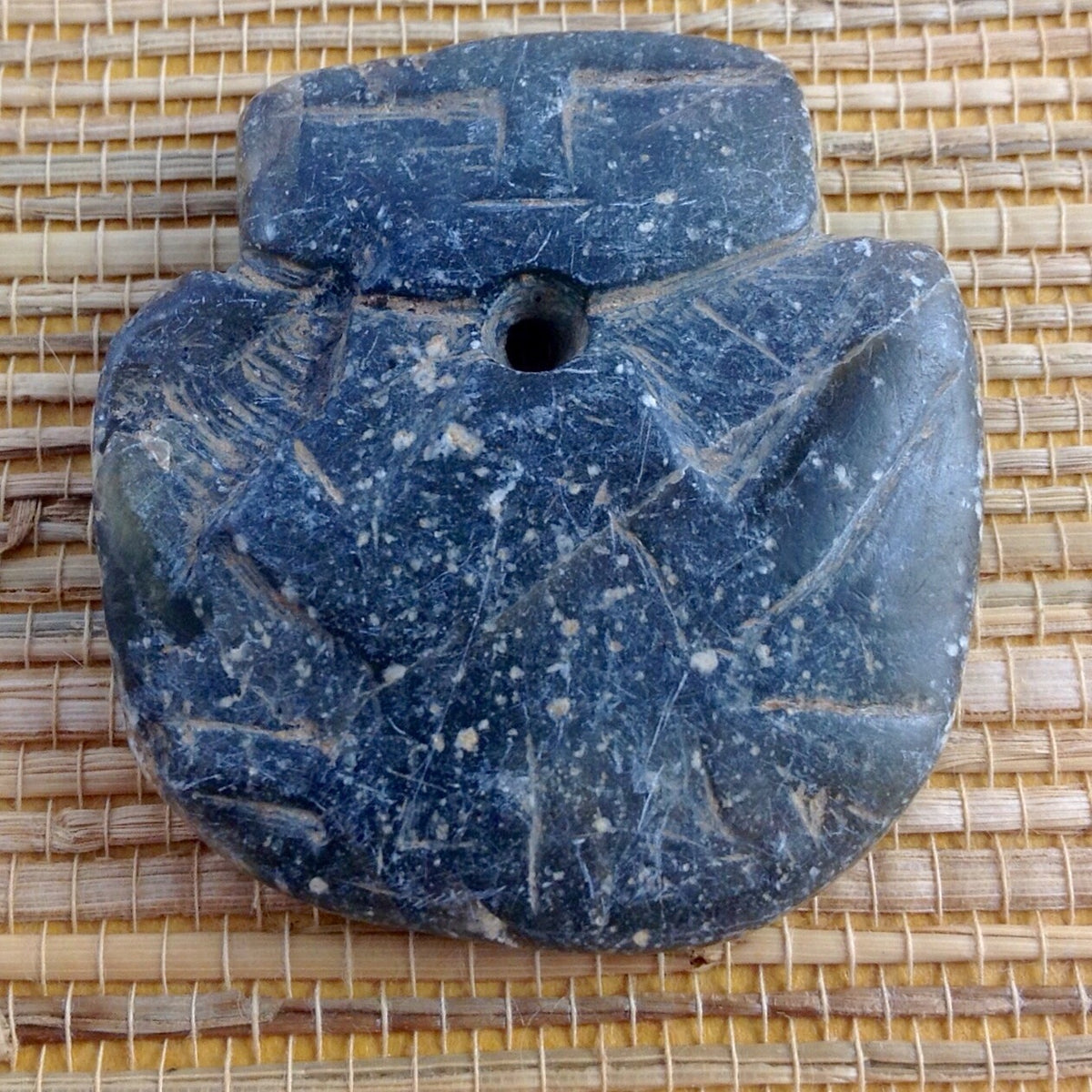 Pre-Columbian Carved Stone Focal Pendant, Peru - Rita Okrent Collection (AN113b)