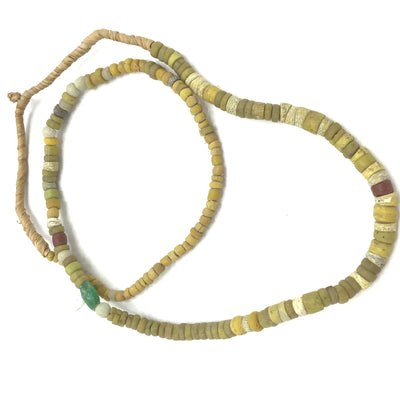 Small and Medium Mixed Yellow Ancient Glass Nila Beads, Mali - Rita Okrent Collection (AT0777)