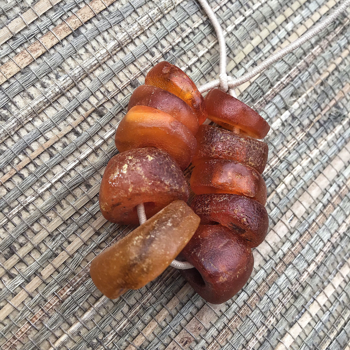 Strand of 10 Antique Baltic Amber Beads from Mauritania - RIta Okrent Collection (C477b)