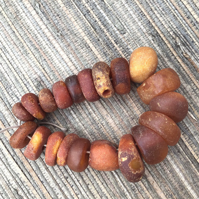Strand of 20 Antique Baltic Amber Beads from Mauritania - Rita Okrent Collection (C477c)