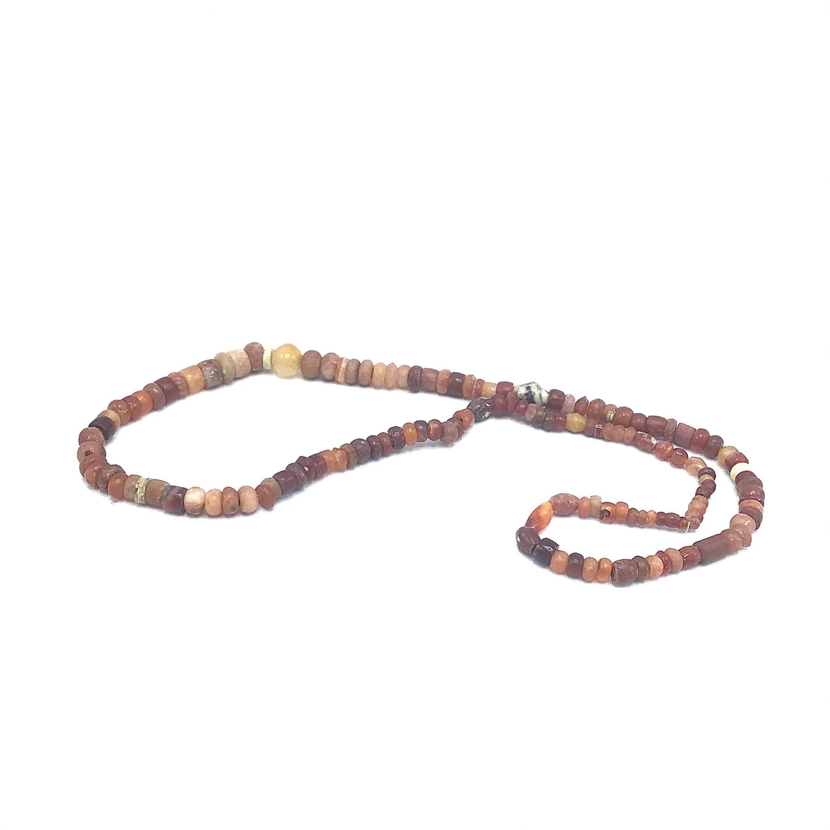 Ancient and Antique Mainly Carnelian Stone Beads from Mali, Smaller Beads Strand - Rita Okrent Collection (S443)