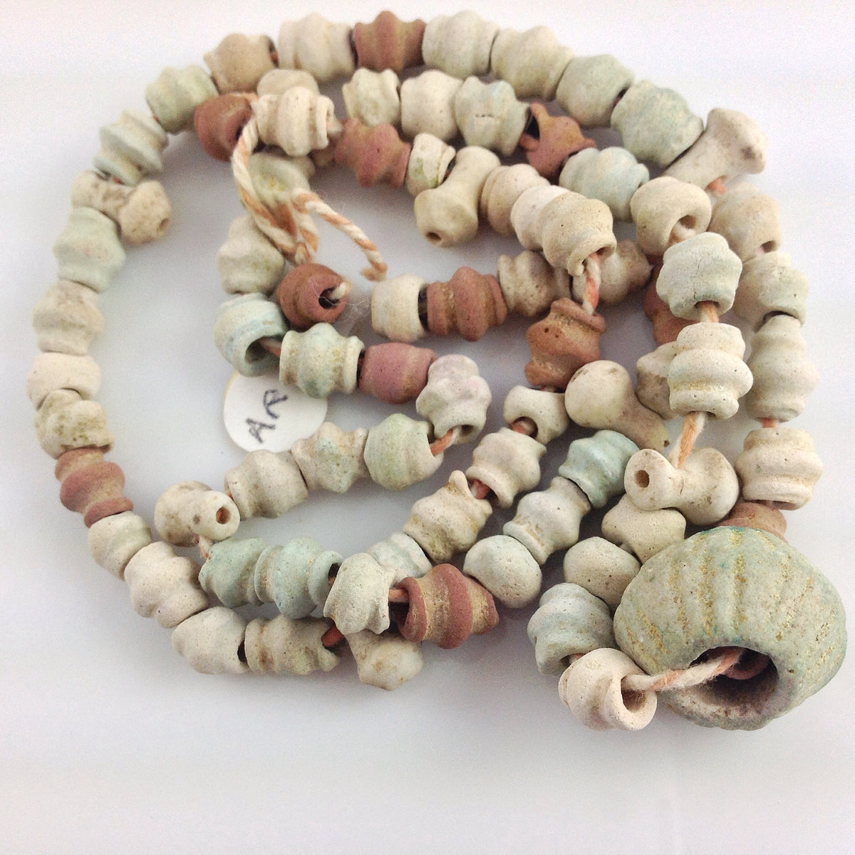 Ancient Iranian Faience Bead Strand with Large Ancient Melon Bead - Rita Okrent Collection (AN01)