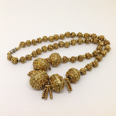 Gilt Silver Traditional Beaded Bridal Necklace from Mauritania - Rita Okrent Collection (C509)