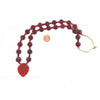 Vintage Czech Red Hajj Bead Necklace, with Arabic Inscriptions - Rita Okrent Collection (ANT410)