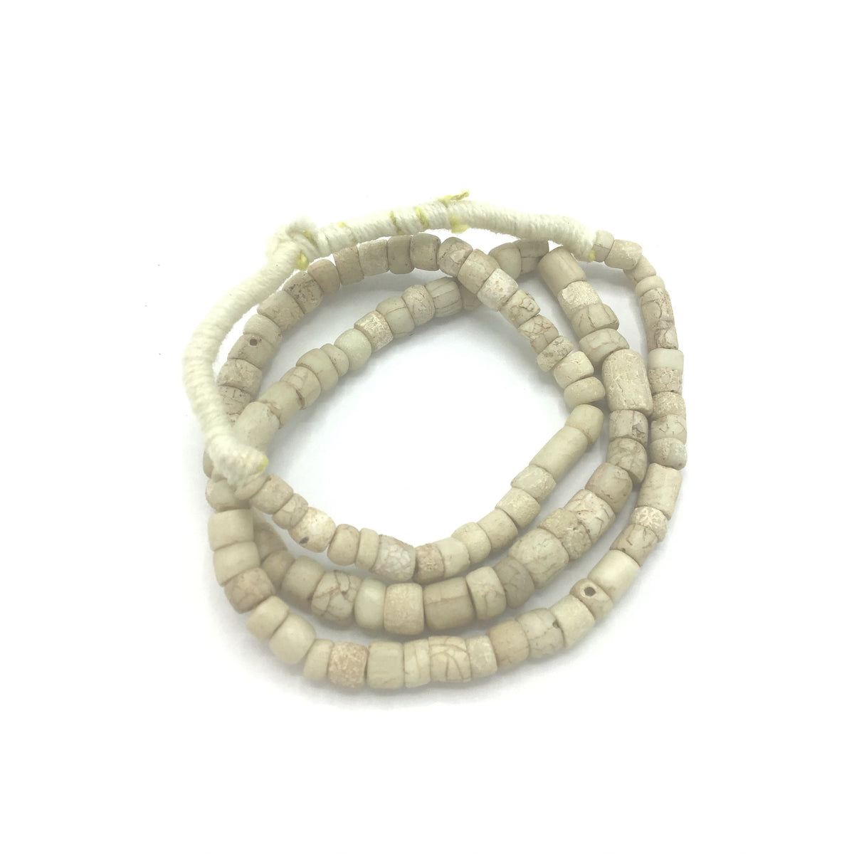 Antique Beachy Neutral White Galet Blanc Venetian Glass Beads from the African Trade - Rita Okrent Collection (AT0875)