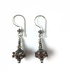 Antique Granulated Yemeni Silver Bead Earrings with Sterling Silver Decorative Ear Wires - E351