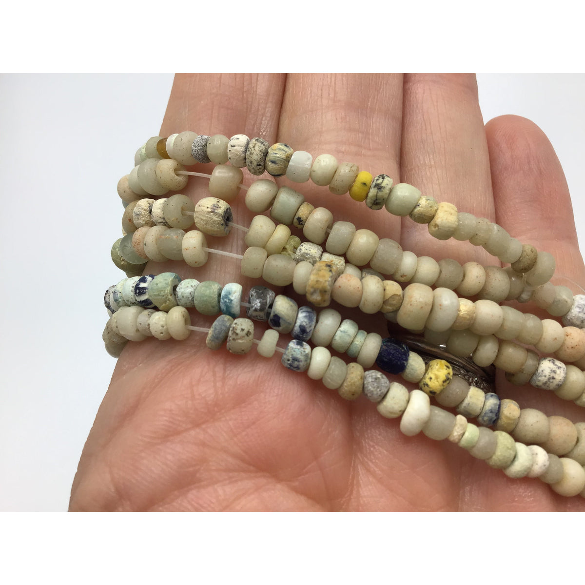 Antique Excavated Mixed Pearlized Venetian and Nila Beads from Mali - Rita Okrent Collection (AT0628e)