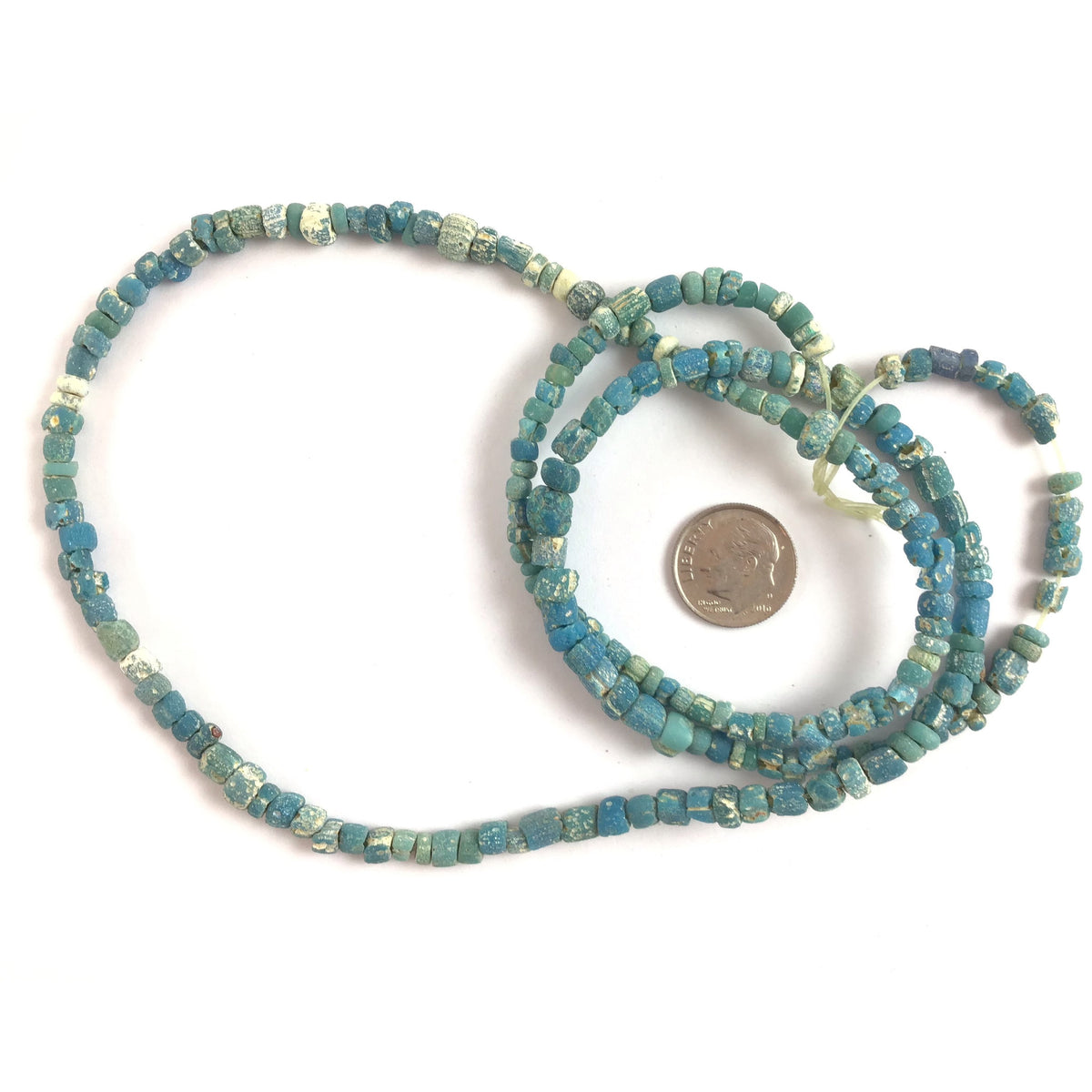 Rare Bright Blue Ancient Excavated Nila Beads, Djenne, Mali - Rita Okrent Collection (AT0617)