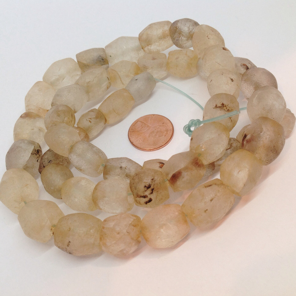 Ancient Excavated Clear Faceted Quartz Stone Beads, Mali - Rita Okrent Collection (S435c)