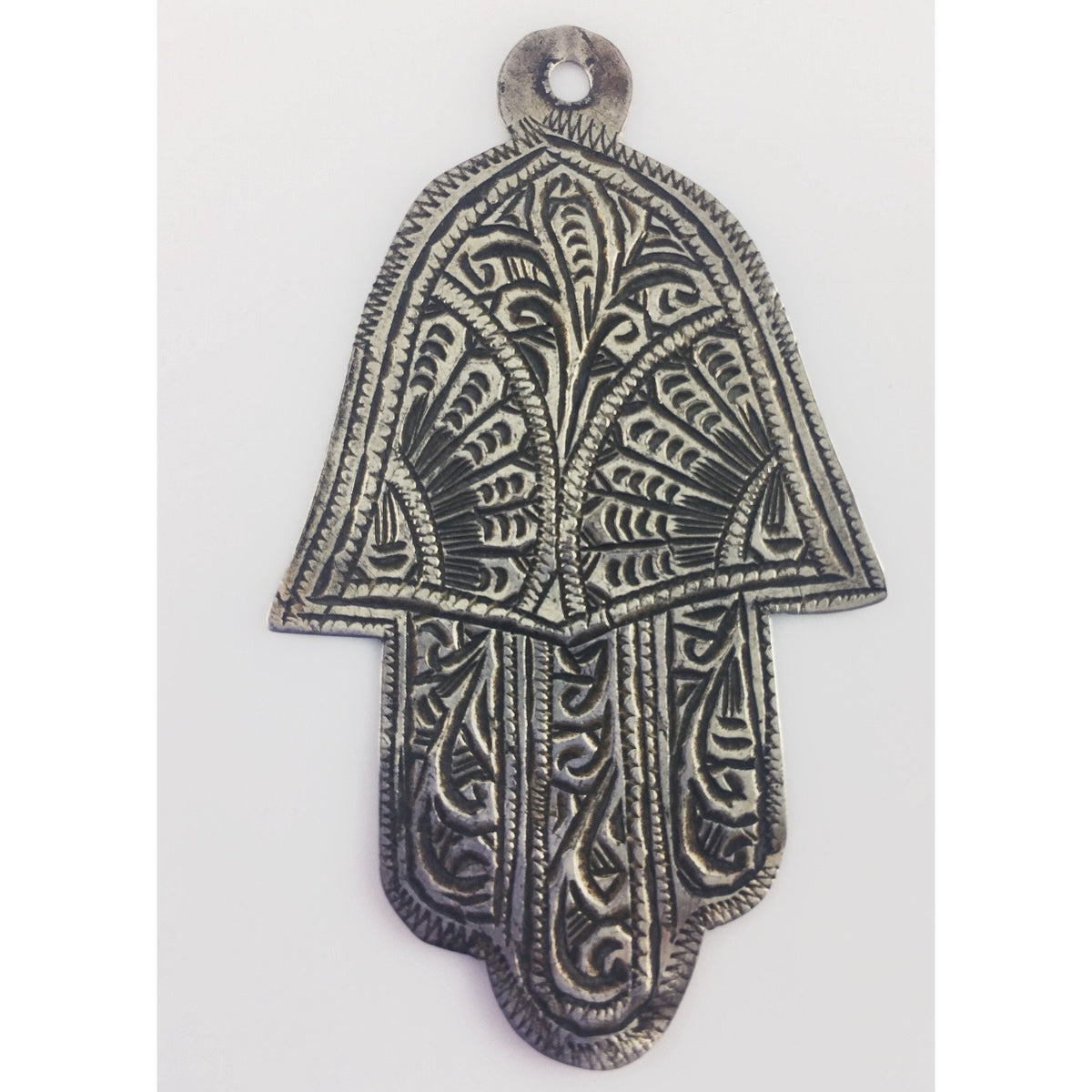 Elegant Old Silver Khamsa, Hallmarked 1925, Marrakech - Rita Okrent Collection (P589)