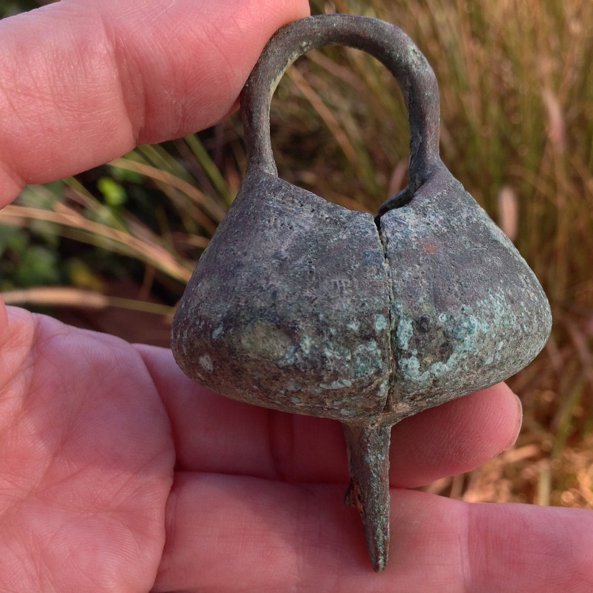 Ancient Niger River Delta Vert-de-Gris Guimbala Bronze Ring, Mali - P602b