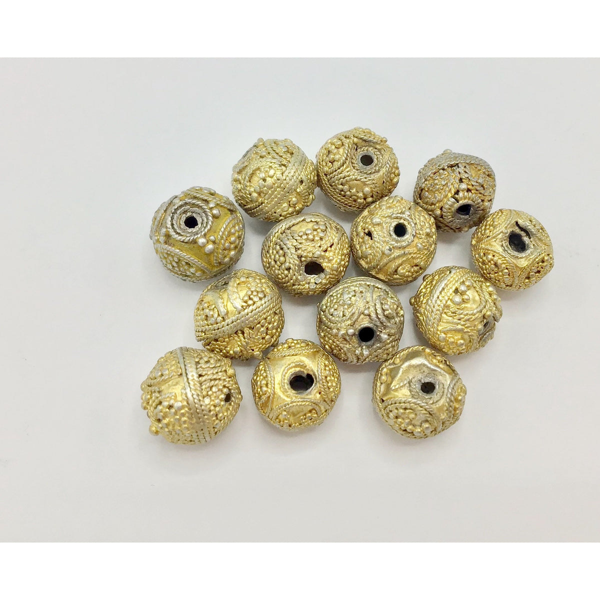 Favorite Antique Silver and Gilded Silver Granulated Mauritanian Beads - Rita Okrent Collection (C465e)