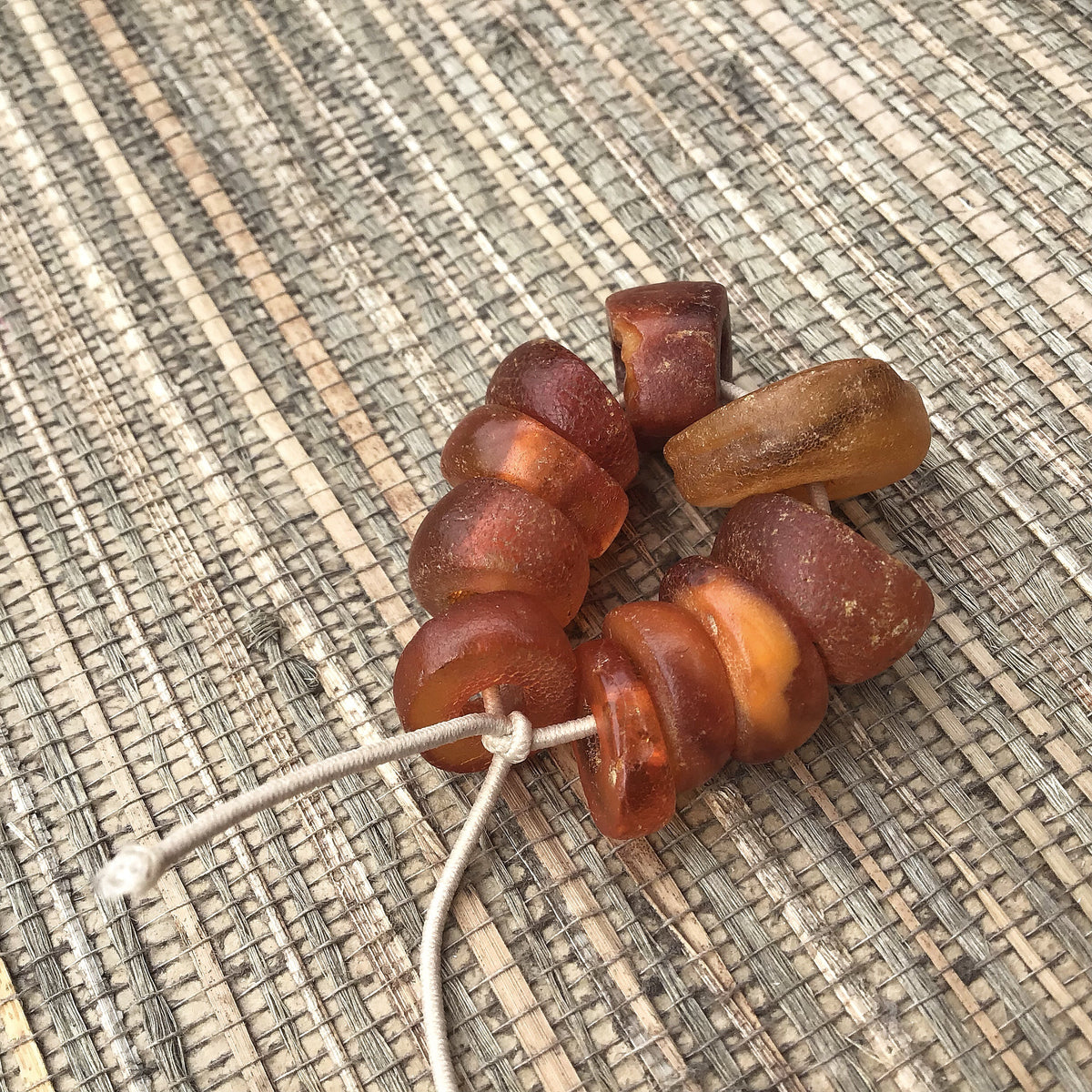 Strand of 10 Antique Baltic Amber Beads from Mauritania - RIta Okrent Collection (C477b)