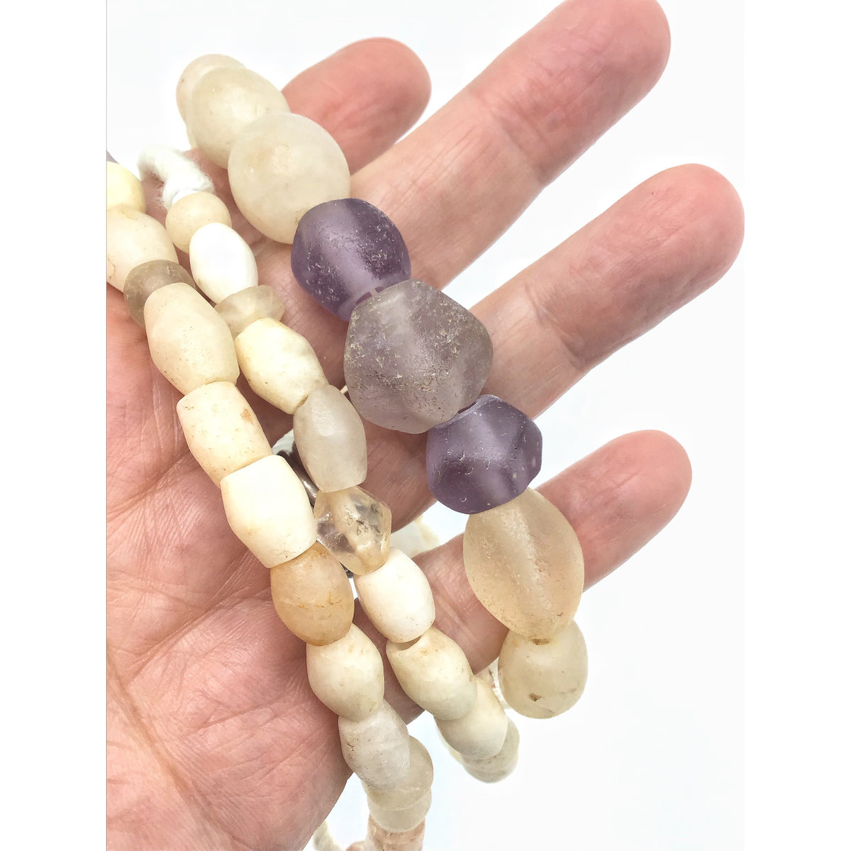 Mixed Ancient Rock Crystal, Agate and Antique Dutch Glass Strand, Mali - Rita Okrent Collection (S327)