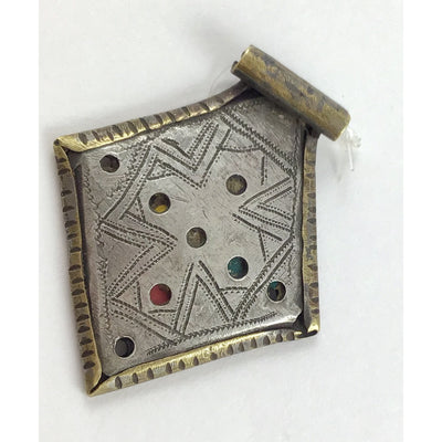 Berber Kite or Diamond Shaped Kitab Amulets in Brass and Silver, Morocco - Rita Okrent Collection (P634)