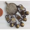 Vintage Egyptian Silver Coin Pendant with Dangles - P633