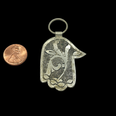 Small Berber Hamsa with Etching, Morocco - Rita Okrent Collection (P814)