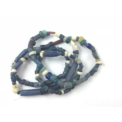 Mixed Blue Kori Beads with Nila Beads - AT0069f