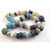 Dutch Glass Opalescent Moon Beads with Dark Blue Dutch Donuts and Large Blue Glass - Rita Okrent Collection (ANT445)