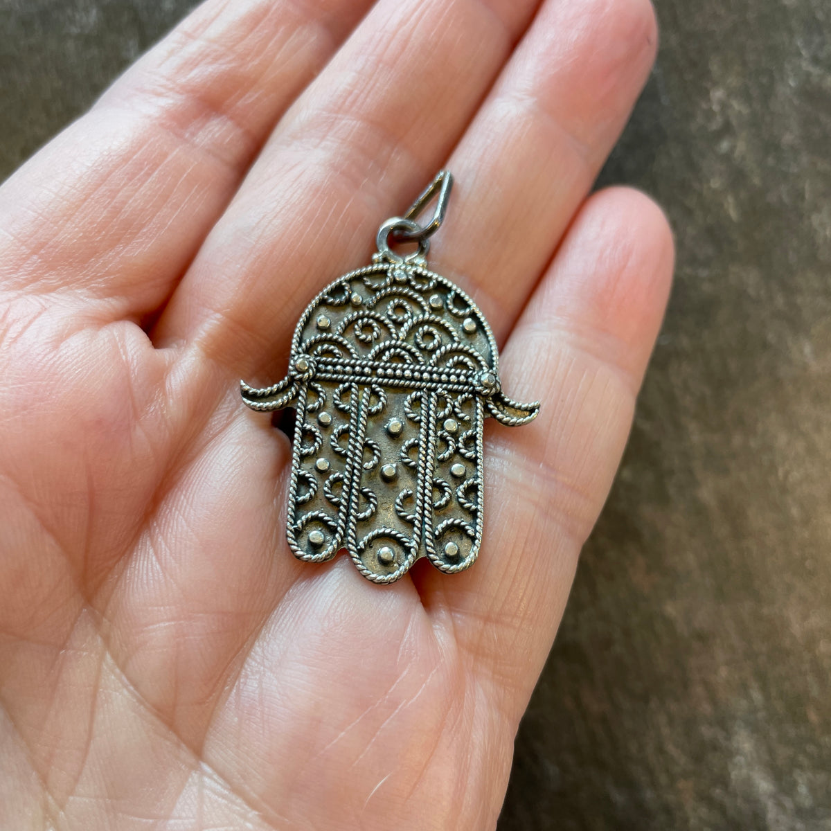 Sterling Silver Hamsa Amulet, Bali - Rita Okrent Collection (NP014)