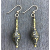 Lightweight Brass Bicone Bead Earrings - Rita Okrent Collection (E454)