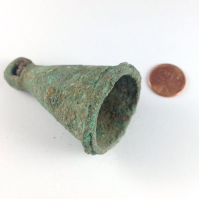 Antique Vert-de-Gris Dogon Tribal Bronze Bell, Mali - Rita Okrent Collection (AA200)