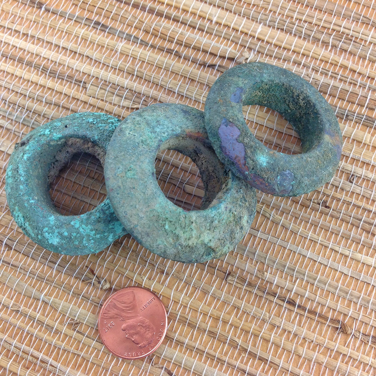 Ancient Niger River Delta Vert-de-Gris Guimbala Bronze Rings, Mali - BR102