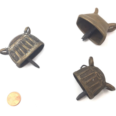 Vintage African Brass Bell Pendants - Rita Okrent Collection (P392a)