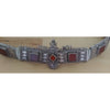 Yemeni Silver Belt with Red Glass Insets - AA302