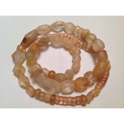 Ancient Carved Rock Crystal and Quartz Beads, Mali - Rita Okrent Collection (S291)