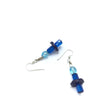 Bohemian Blue Vintage Glass Earrings with Sterling Silver Ear Wires - Rita Okrent Collection (E303)