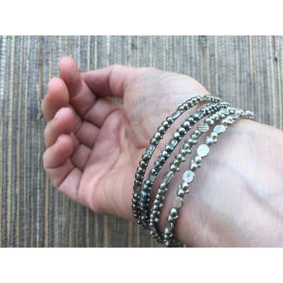 Granulated Saharwi Silver Bracelets from Southern Morocco - Rita Okrent Collection (BR047)