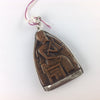 Triangular Copper and Silver Pendant with Traditional Egyptian Figure, Egypt - P251c