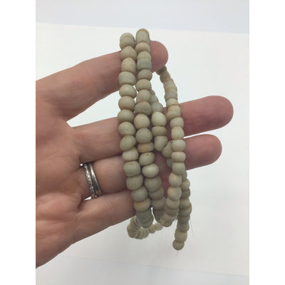 Rare Off White and Beige Antique Glass Excavated Beads, Europe via Mali - ANT321b
