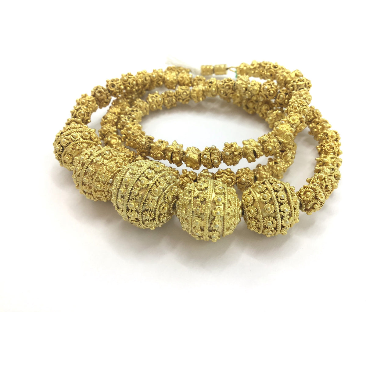 Gilt Silver Traditional Beaded Bridal Necklace from Mauritania - Rita Okrent Collection (C509b)