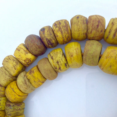 African Antique Yellow Graduated Hebron Kano Beads, Sudan - AT0608