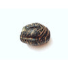 Exquisite Large Black, Red and Yellow Striped Folded Trailed Persian Glass Bead, Iran - Rita Okrent Collection (AG026a)