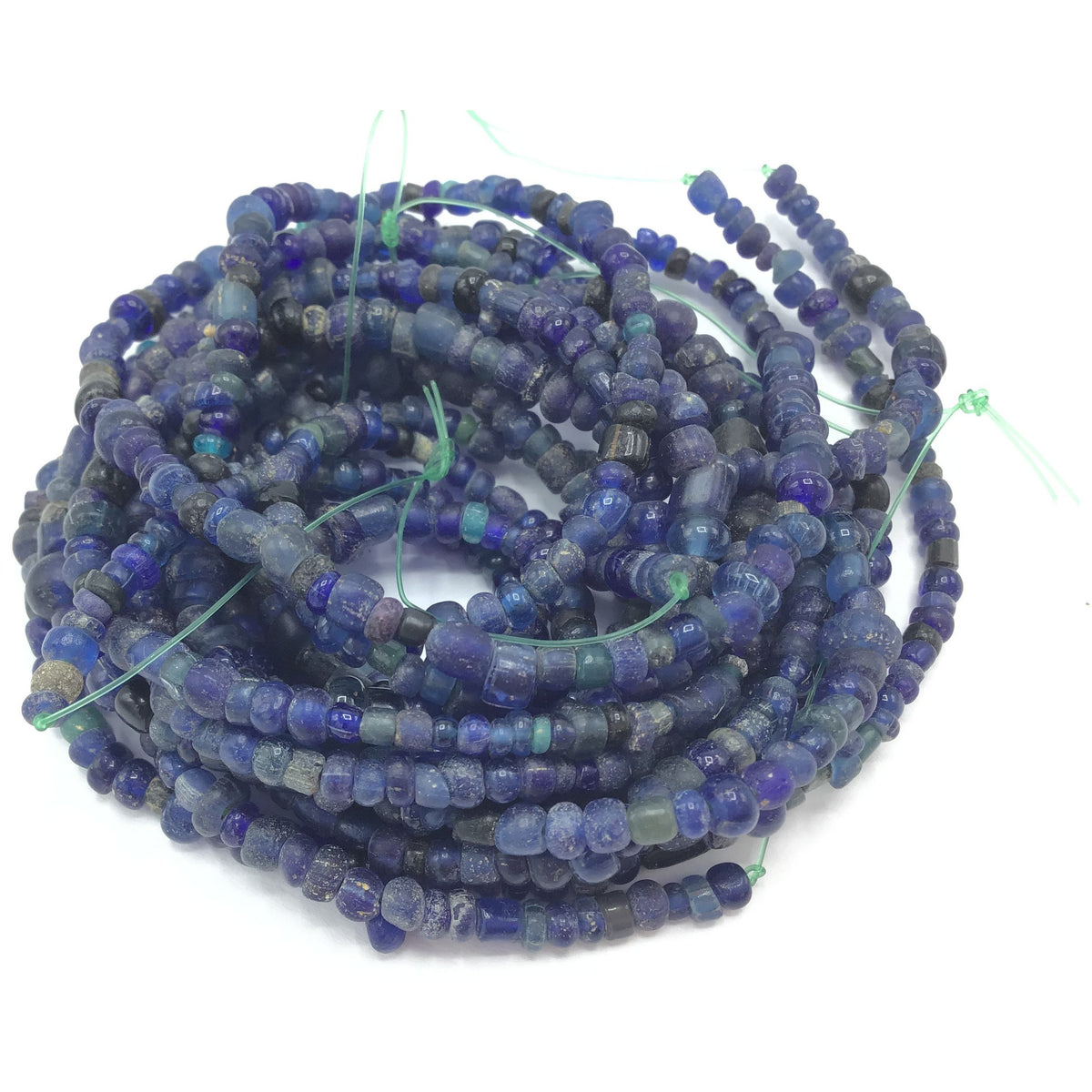 Excavated Dark Blue Glass Ancient Nila Beads, Djenne or Gao, Mali - Rita Okrent Collection (AT0611)