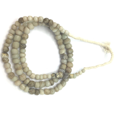 Antique Venetian White Glass European Padre Beads from the African Trade - RitaOkrentCollection (AT0658c)