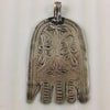 Antique Silver Hamsa with Etched Flowers, Souss Region, Morocco - P533