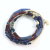 Rare Red Glass Nila Beads Mixed with Blue Kori beads and other Nila beads, Mali - Rita Okrent Collection (AT0069h)
