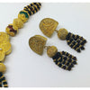 Mauritanian Traditional Bridal Necklace and Earring Set, with Gold-Washed Pendants, Beads and Bead Caps
