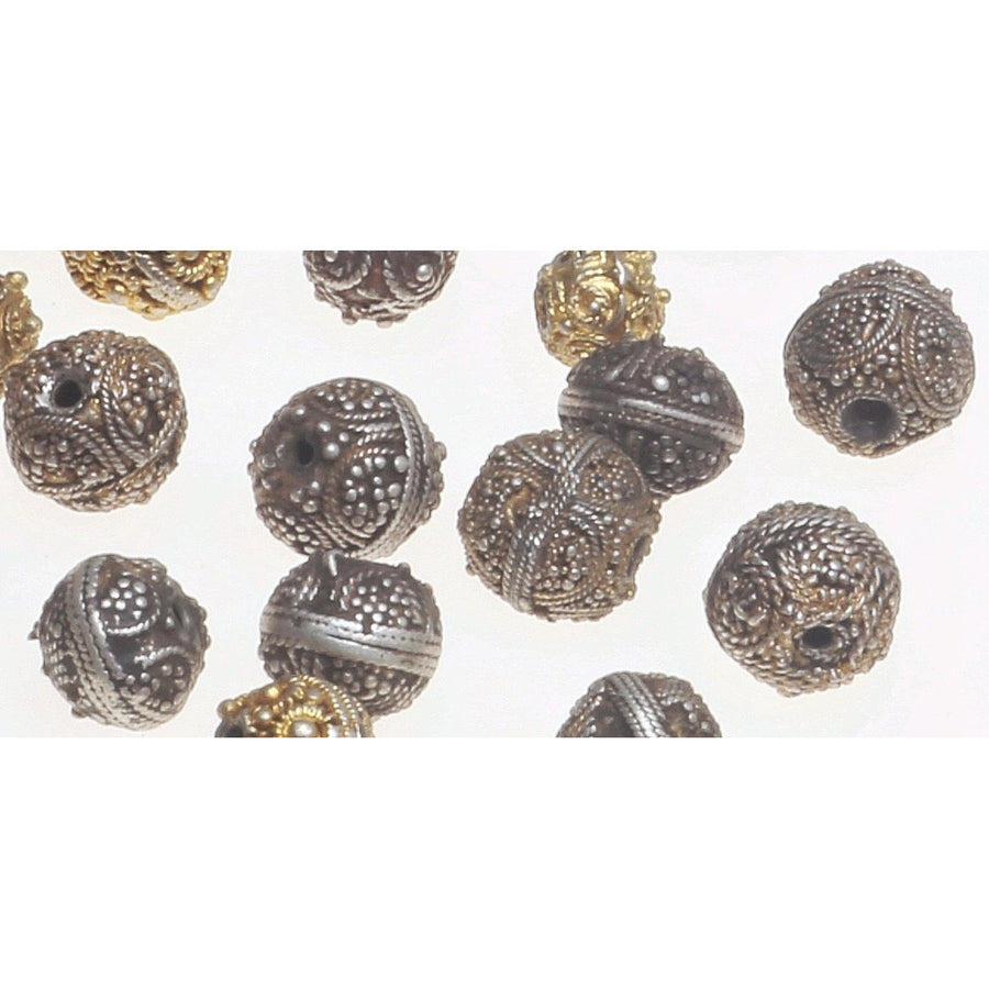 Antique Granulated Silver and Hollow Silver Beads Strands, from Yemen -  Rita Okrent Collection (ANT549all) - Rita Okrent Collection