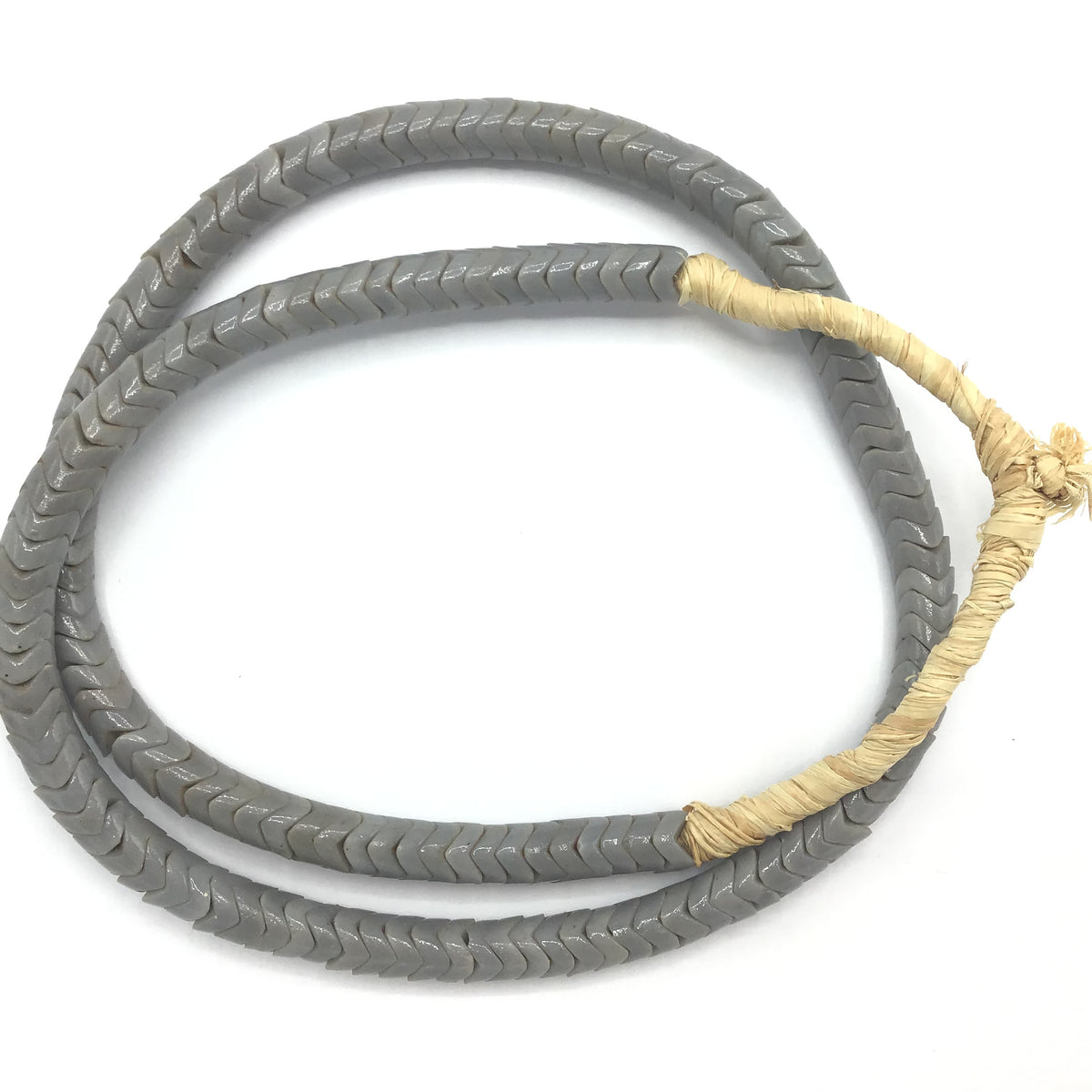 Gray Czech Glass Snake Vertabrae Beads from the African Trade - Rita Okrent Collection (AT865))