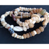 Mixed Excavated Very Old Hand-Carved Tan and Brown Agate,  Rock Crystal, and Biscuit Stone Beads, Sahara - S321g