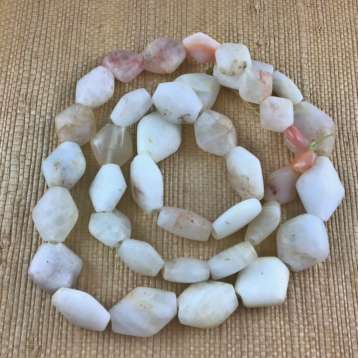 Excavated Ancient Diamond Shaped Tabular Agate and Rock Crystal Beads, Mali - Rita Okrent Collection (S382c)
