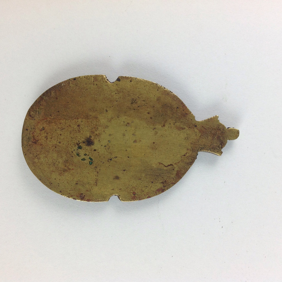 Oval Brass Pendant Depicting Soldiers Battling Evil in Form of Monster - P517