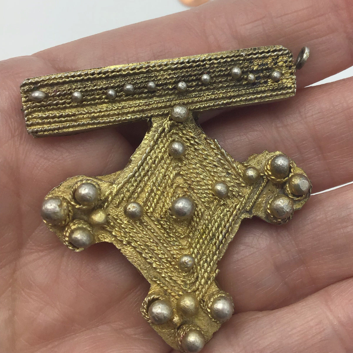 Large Gilded Silver Southern Cross Pendant from Mauritania - Rita Okrent Collection (P544)