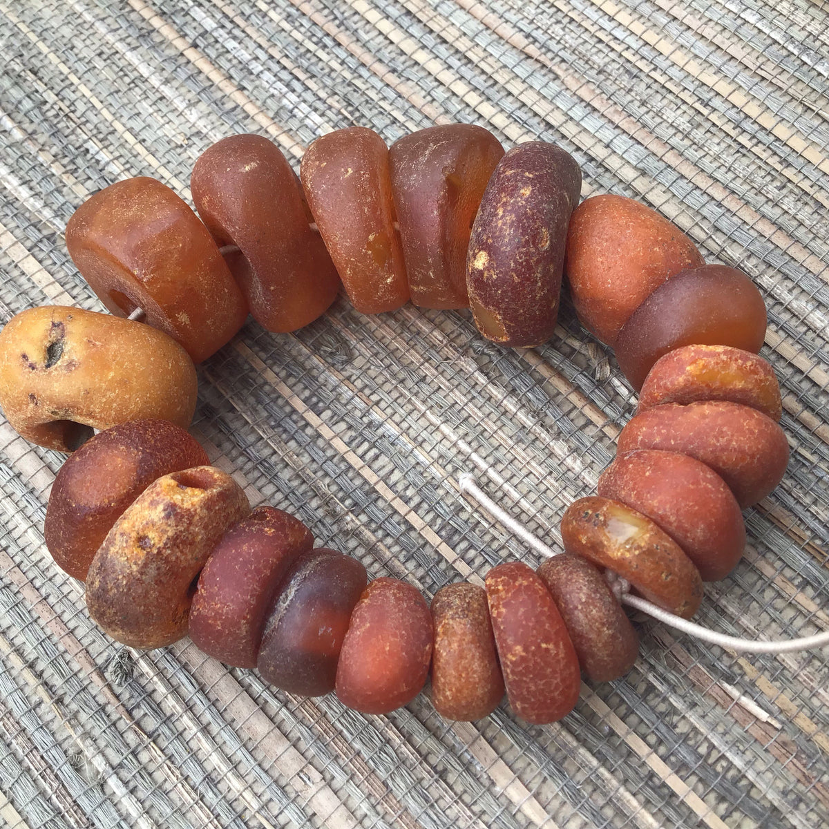 Strand of 20 Antique Baltic Amber Beads from Mauritania - Rita Okrent Collection (C477c)